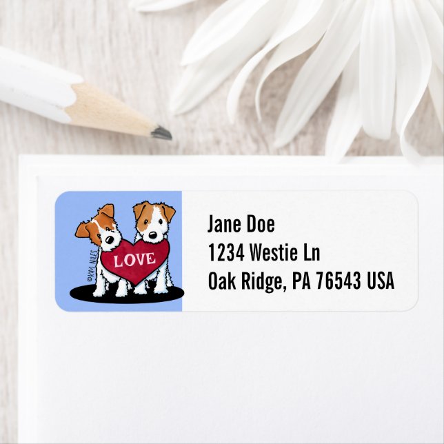 Etiqueta Jack Russell KiniArt (In situ)