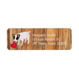 Etiqueta Jack Russell Terrier Valentine Address Wood