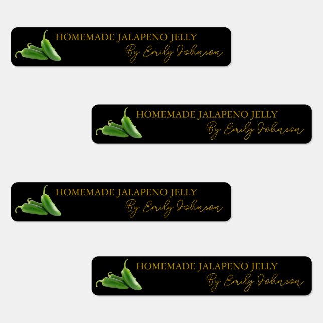 Etiqueta Jalapeno Jelly Thin casera (Grupo)