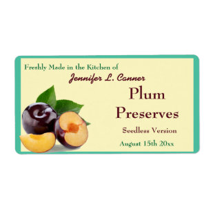 Etiqueta Jam de ciruela o conserva II Jar de arenque de fru