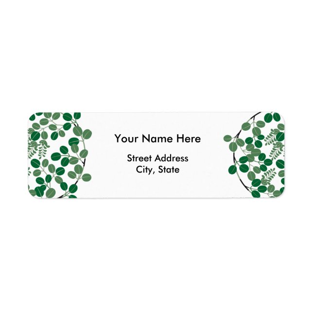 Etiqueta Japanese Green Leaf Circle (Frente)