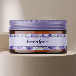 Etiqueta Jar de cosméticos de lavanda púrpura de 1