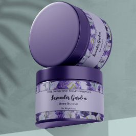Etiqueta Jar de cosméticos Purple Floral Lavender