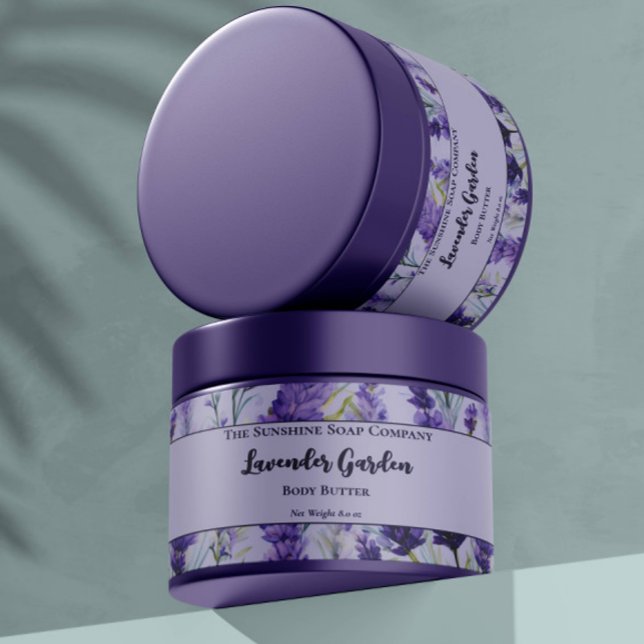 Etiqueta Jar de cosméticos Purple Floral Lavender  (Subido por el creador)