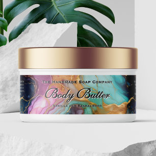 Etiqueta Jar de cosméticos - Verde azulado, azul, 