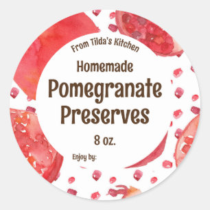 Etiqueta Jar de Pomegranato de Frutos Preservada