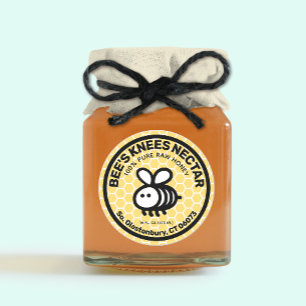 Etiqueta Jar Honey Honeycomb Cute Abete