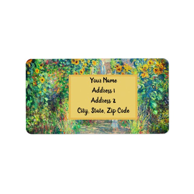 Etiqueta Jardín de flores Monet (Frente)