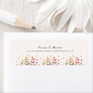 Etiqueta Jardín De Otoño Con Dirección Boda De Dragonflies