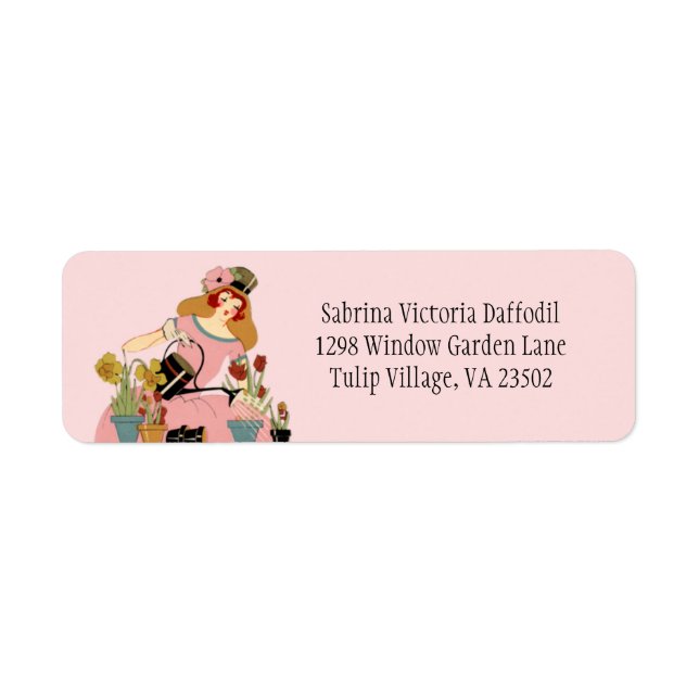 Etiqueta Jardín de ventanas en rosa (Frente)