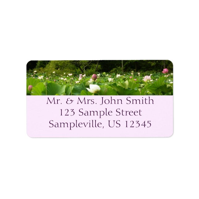 Etiqueta Jardín de verano de Lotus Flowers (Frente)