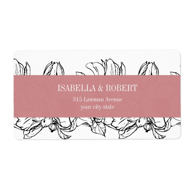 Etiqueta Jardín moderno | Rosa | boda floral (Frente)