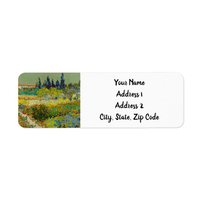 Etiqueta Jardín Vincent Van Gogh en Arles (Frente)