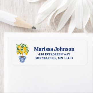 Etiqueta Jarra de jengibre Amalfi Chinoiserie Rama de limón
