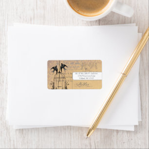 Etiqueta Jaula de pájaro de correo aéreo de damasco de cora