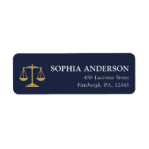 JD Graduate Scales of Justice Navy Gold Address