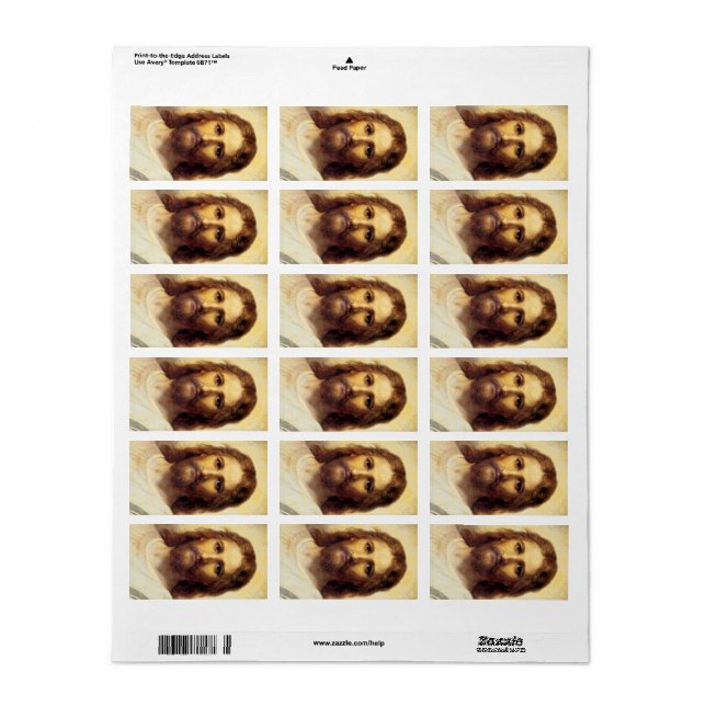 Etiqueta Jefe de Cristo por Heinrich Hofmann (Hoja Entera)