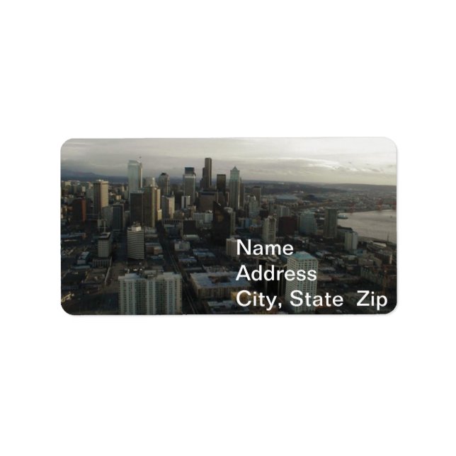 Etiqueta Jeringa de espacio de construcción Seattle (Frente)