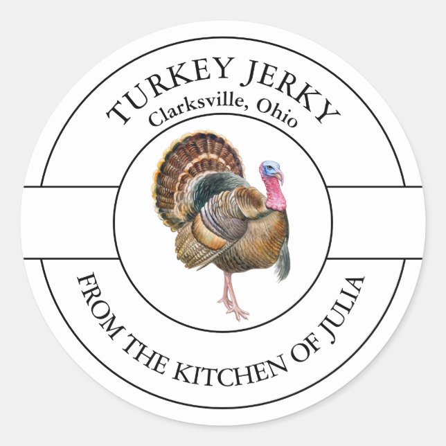 Etiqueta Jerky de Turquía (Anverso)