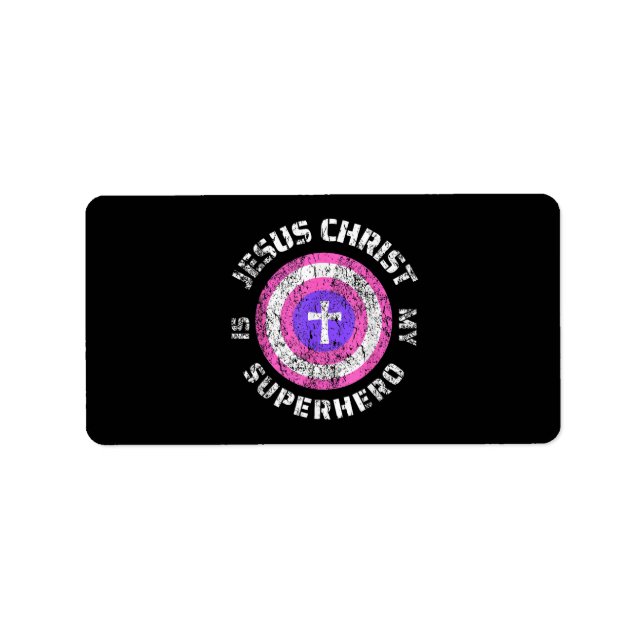 Etiqueta Jesucristo es mi superhéroe Jesús (Frente)