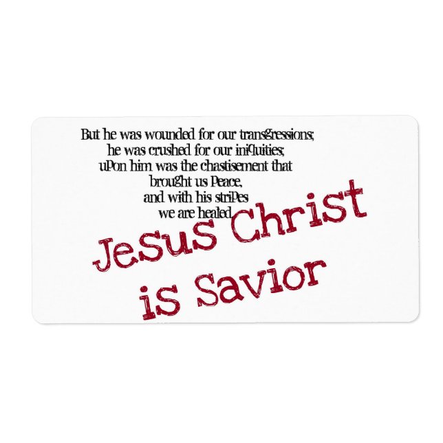 Etiqueta Jesucristo es Salvador (Frente)