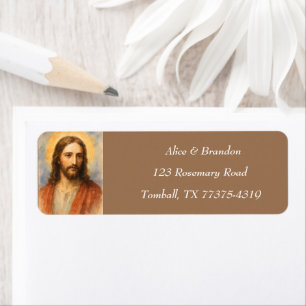 Etiqueta Jesucristo Pascua Acuarela Religiosa