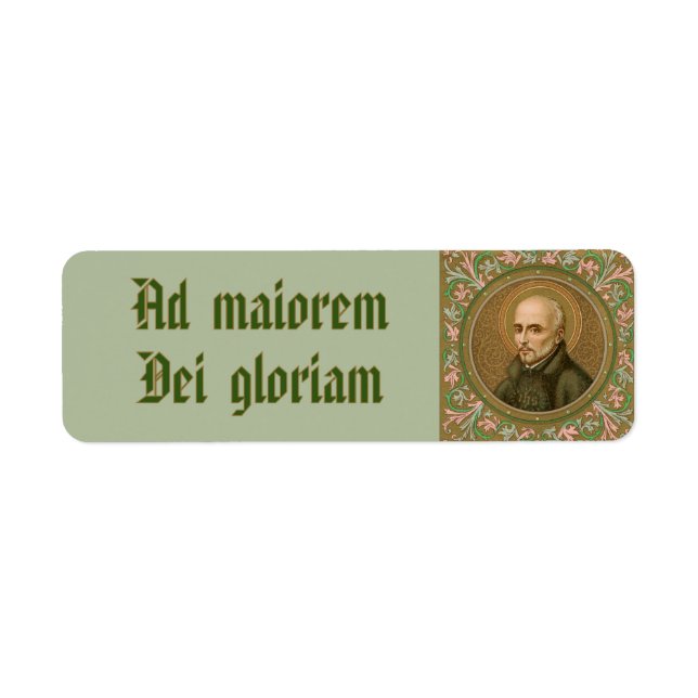 Etiqueta Jesuit Motto de St Ignatius Loyola (BK 50; latín) (Frente)