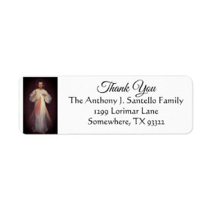 Etiqueta Jesús Divine Mercy Gracias