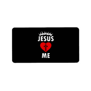 Etiqueta Jesús me ama Cristiano Religioso