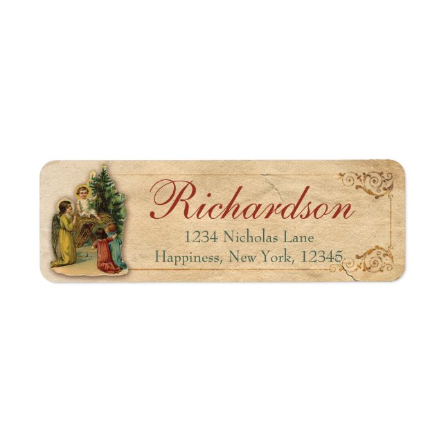 Etiqueta Jesús Natividad Ángel Cristiano (Frente)