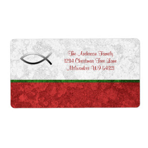 Etiqueta Jesús Pescado Navidades cristianos Personalizado P