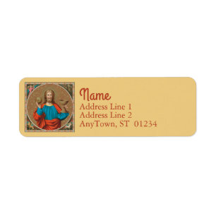 Etiqueta Jesús sujetando la Eucaristía (SNV 050)