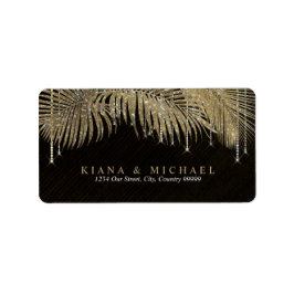 Etiqueta Jewel Palm Leaf Boda Gold ID830