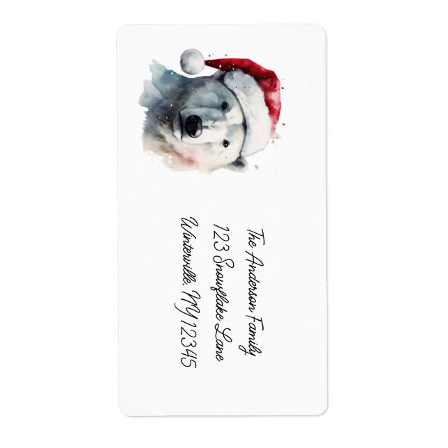 Etiqueta Jingle Bear Joy, personalizado (Frente)