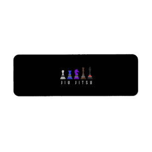 Etiqueta jiu jitsu entrenando ajedrez, regalo bjj con texto