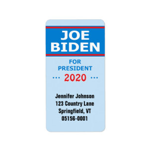 Etiqueta Joe Biden para el presidente 2020