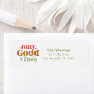 Etiqueta "Jolly Good Vibes" Retro Festivo