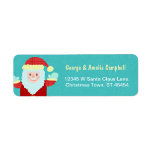 Etiqueta Jolly Santa Claus Christmas Cartoon Cute