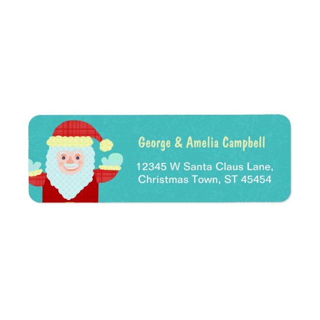 Etiqueta Jolly Santa Claus Christmas Cartoon Cute (Frente)