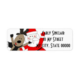 Etiqueta Jolly Santa y los renos