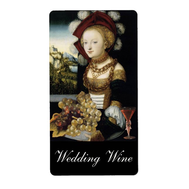 ETIQUETA JOVEN CHICA, ANTIGUA VINEYARD GRAPES BODA VINO (Frente)