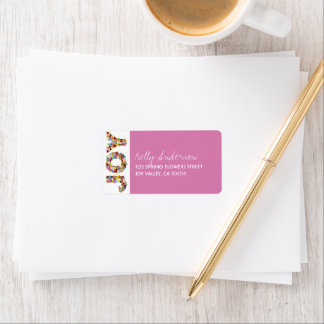 Etiqueta JOY Spring Flowers Whimsical Baby Shower Address