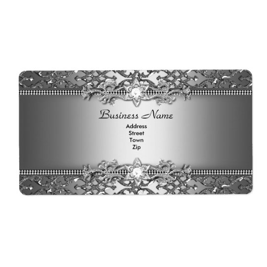 Etiqueta Joya grabada en relieve damasco de plata con clase