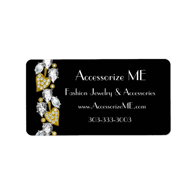 Etiqueta joyas de diamante negro (Frente)