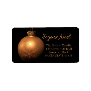 Etiqueta Joyeux Noël Golden ornament label
