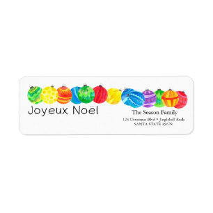 Etiqueta Joyeux Noël handpainted watercolor label