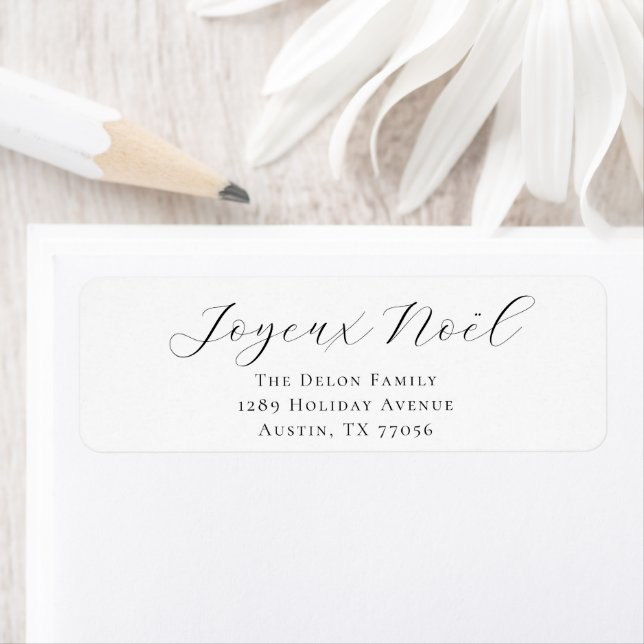 Etiqueta Joyeux Noel Personalized Chic Return Address Label (In situ)