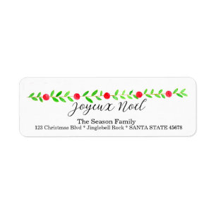 Etiqueta Joyeux Noël, watercolor Christmas banner