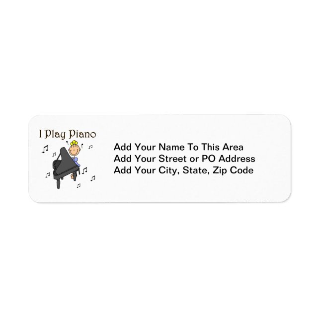 Etiqueta Juego camisetas de piano y regalos (Frente)