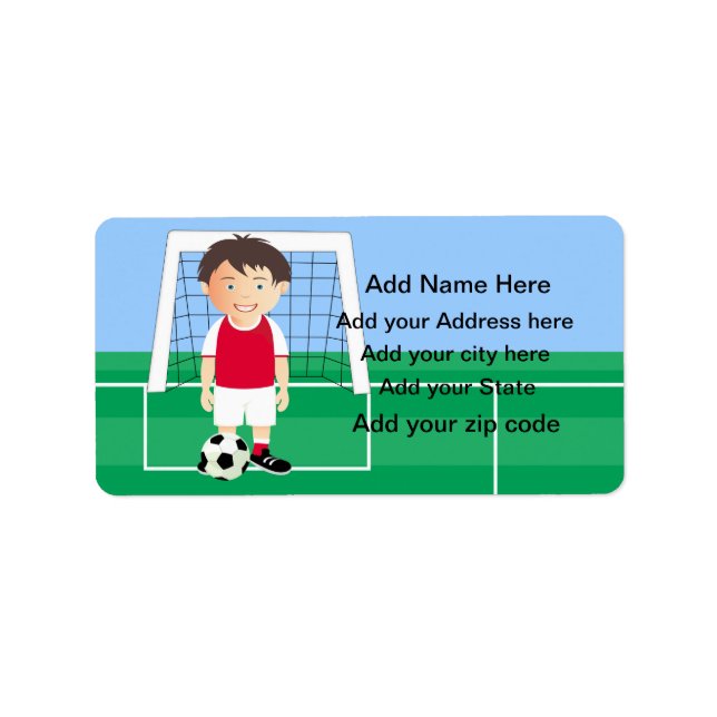 Etiqueta Jugador de fútbol de personalizable (Frente)